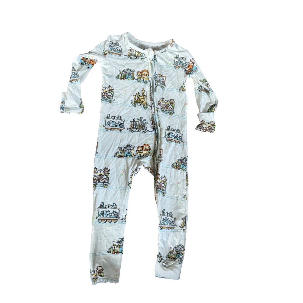 Bellabu Bear Bamboo Safari Animal Train Zipper Sleeper 6-9 Months